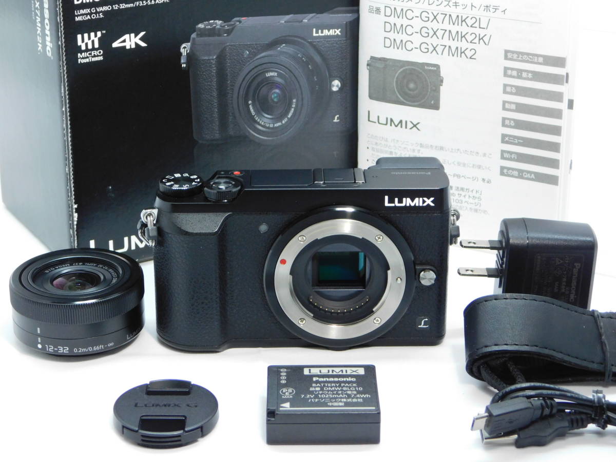 ■極上品■ Panasonic パナソニック LUMIX DMC-GX7MK2K-K 標準ズームレンズキット ブラック ☆付属品完備（元箱付）♪ ＃7241_画像1