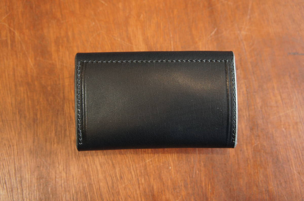 BOSSA real leather made cow leather made key case BK1 black black card . go in - cow leather made leather simple hand made card inserting attaching key case 