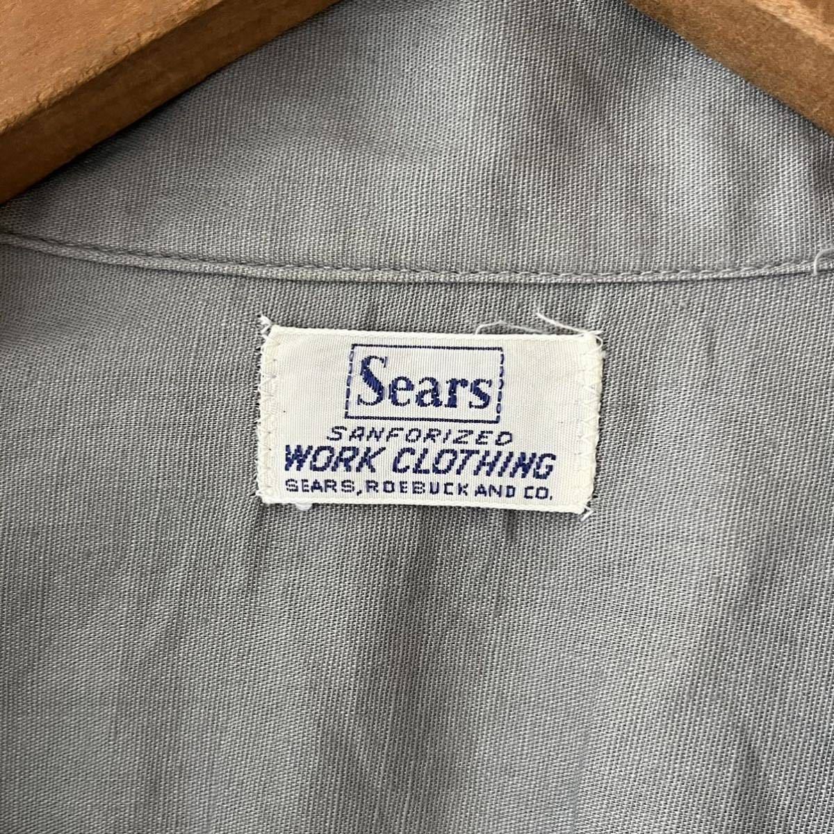 グレシャン? 60s Sears グレー シャンブレー 半袖 ボックス シャツ ビンテージ 60年代 シアーズ ワークシャツ オリジナル ヴィンテージの画像4