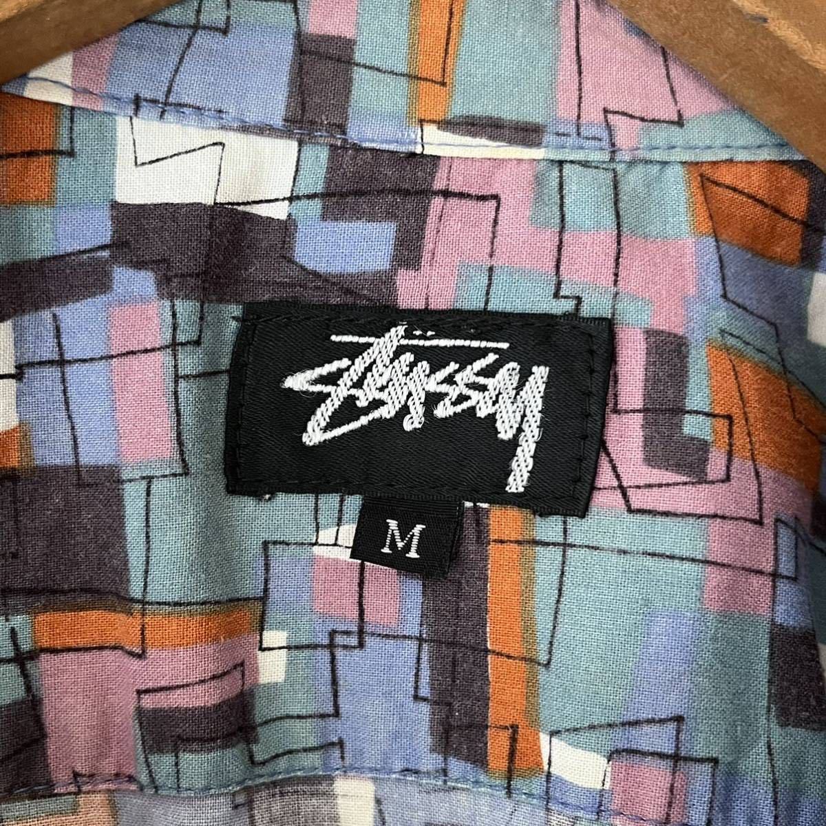 80s OLD STUSSY 黒タグ アトミック? 半袖 BDシャツ M USA製 ビンテージ 80年代 オールド ステューシー アメリカ製 オリジナル ヴィンテージ_画像4