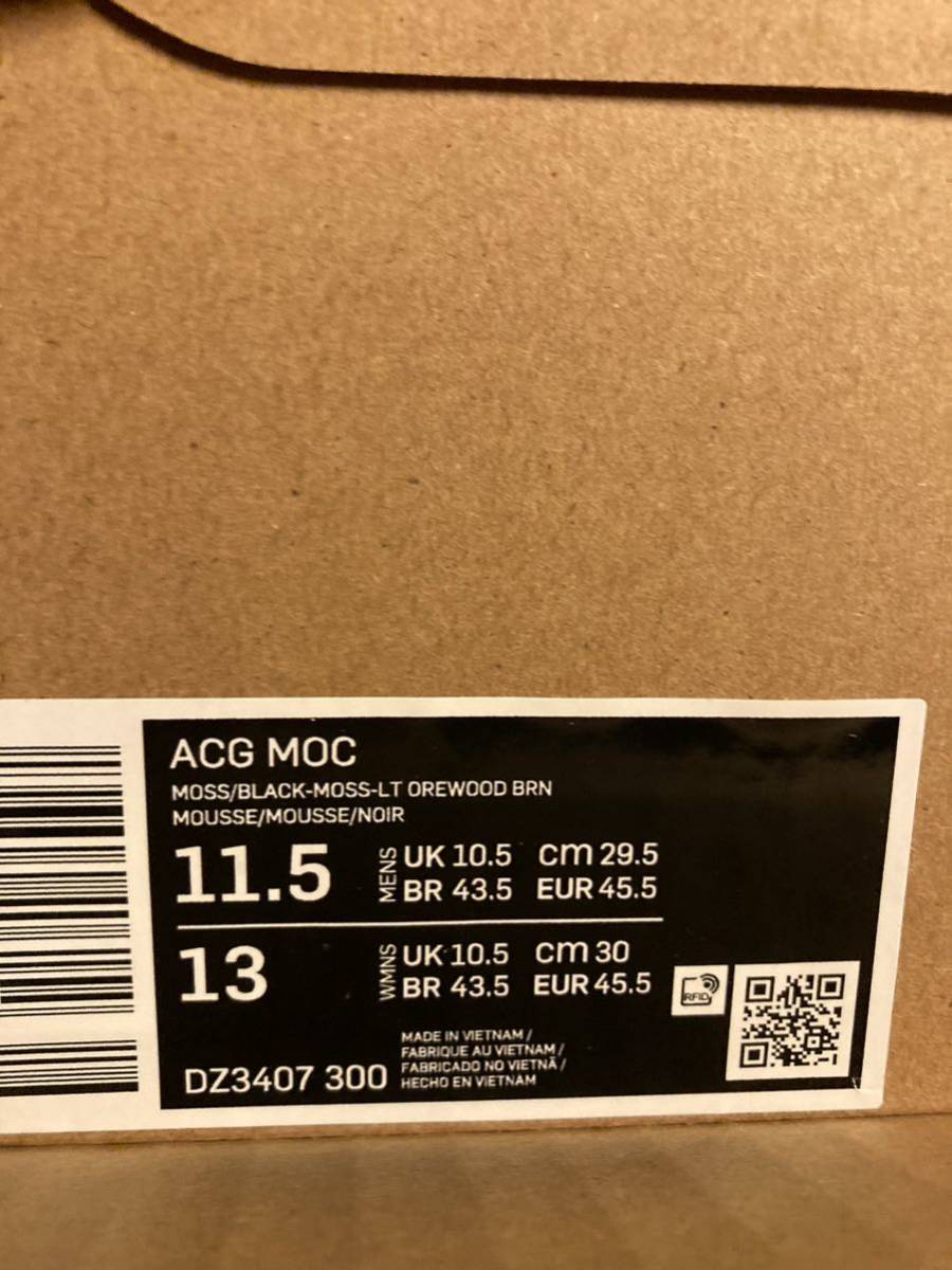 NIKE ACG MOC MOSS/BLACK-MOSS-LT OREWOOD DZ3407-300 Nike ACGmok29.5cm US11.5 90 годы ACG Nike e-si-ji-AIR MOC воздушный mok