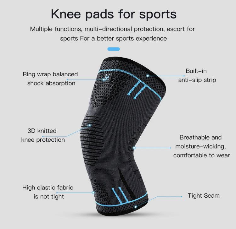  knees pad sport protection elasticity blue M size supporter 
