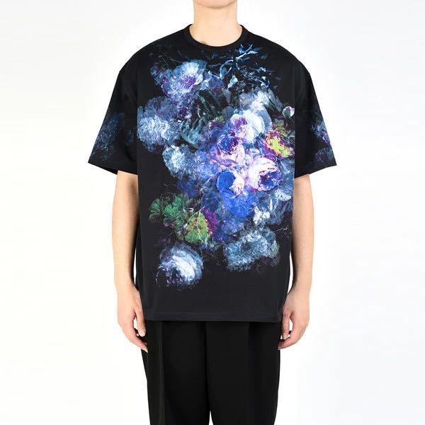 【美品】LAD MUSICIAN ラッドミュージシャン Tシャツ 42 花柄 ビッグ 20SS ブラック 定価15,950円