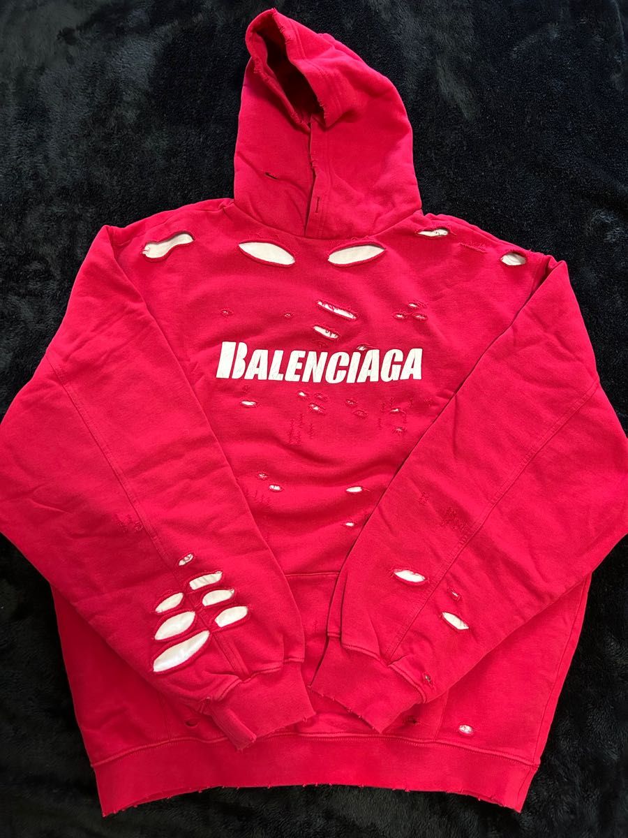 Balenciaga Caps Destroyed Hoodie バレンシアガ デストロイ パーカー