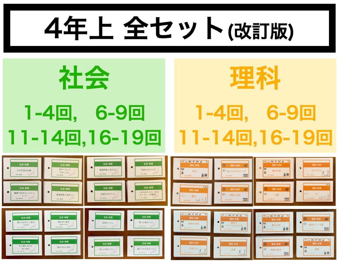 中学受験【4年上全セット 社会・理科 1-19回】組分けテスト対策 予習シリーズ