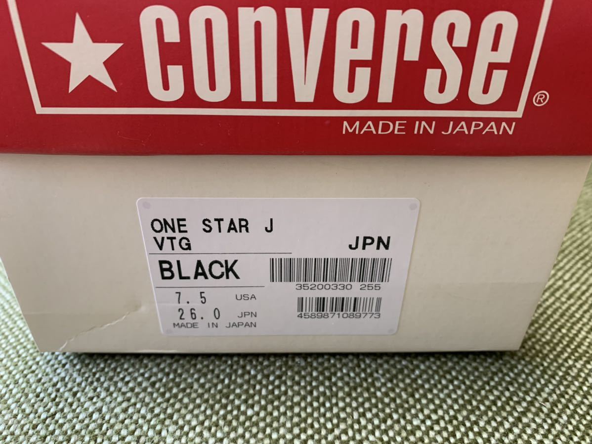 新品 26.0cm CONVERSE TIMELINE ONE STAR J VTG SUEDE BLACK コンバース タイムライン ワンスター ジャパン ヴィンテージ スエード 日本製