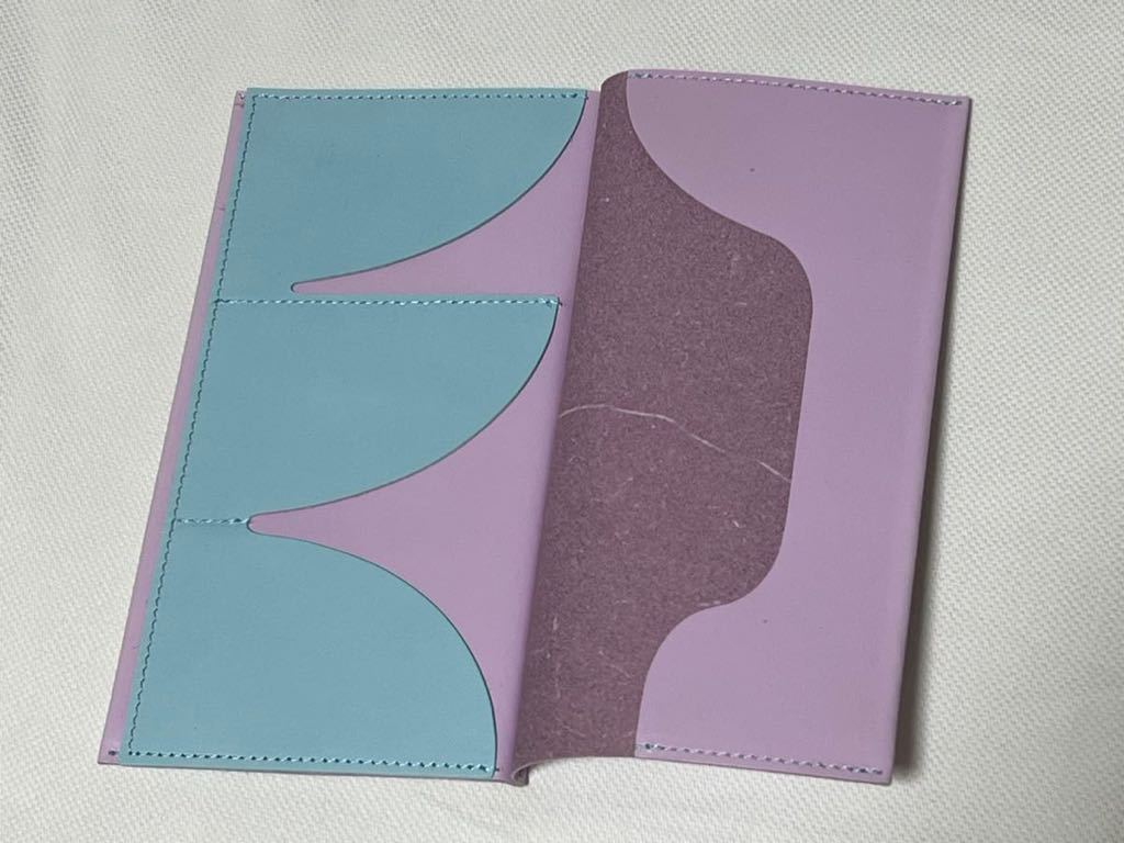 ⑦[ new goods / free shipping ] made in Japan dunndo.nDSW04 lilac super thin type light weight cow leather leather 6u ings uo let / long wallet / long wallet 