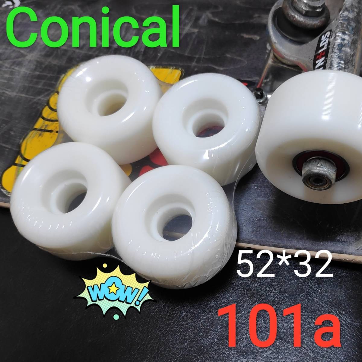 スケボー ソフト ウィール 101A 52mm abec11 ベアリング セット skate wheels hard スケートボード タイヤの画像2