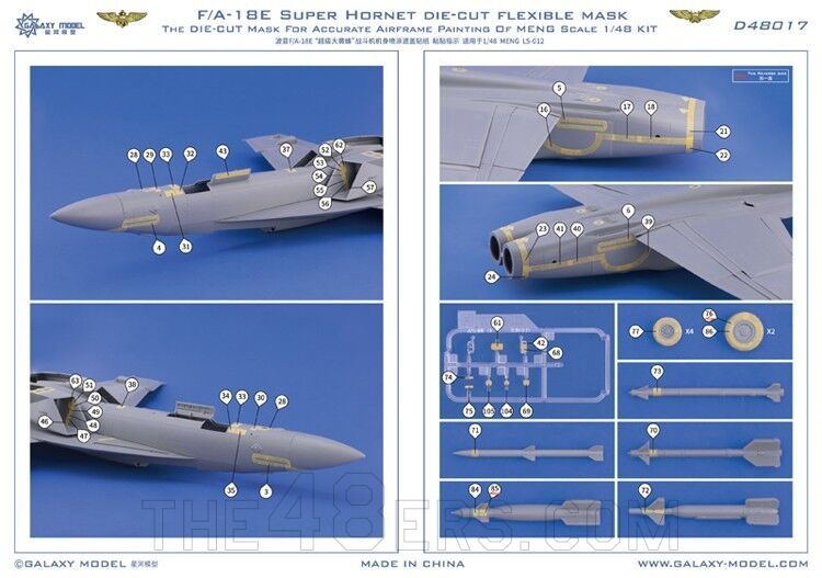 ◆◇GALAKY MODEL【D48017】1/48 F-18Eスーパーホーネット マスキングシートセット(モンモデルLS-012用)◇◆　_画像3