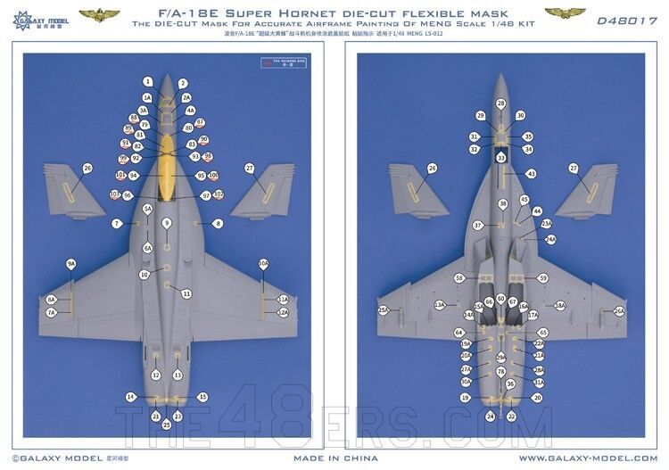 ◆◇GALAKY MODEL【D48017】1/48 F-18Eスーパーホーネット マスキングシートセット(モンモデルLS-012用)◇◆　　　_画像2