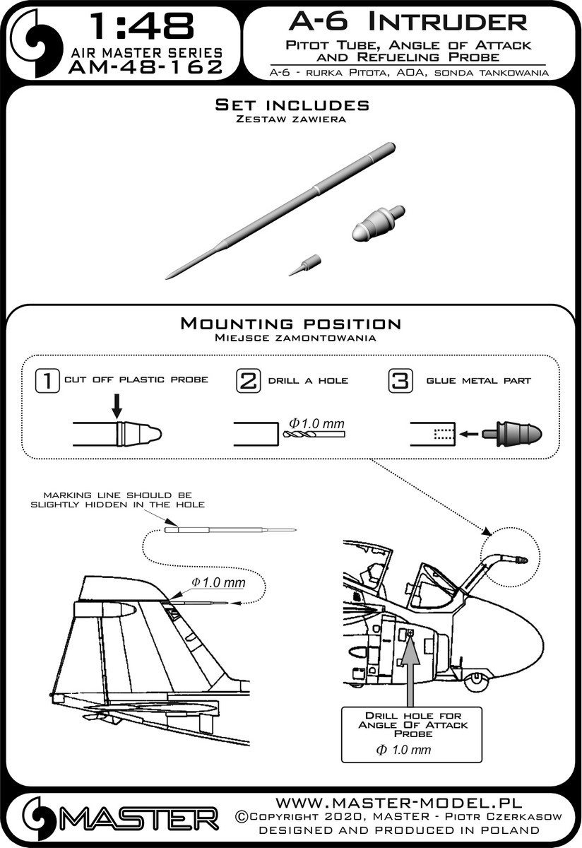 ◆◇MASTER【AM-48-162】1/48 A-6A/A-6Eイントルーダー ピトー管＆AOA&給油プローブ◇◆　　_画像3