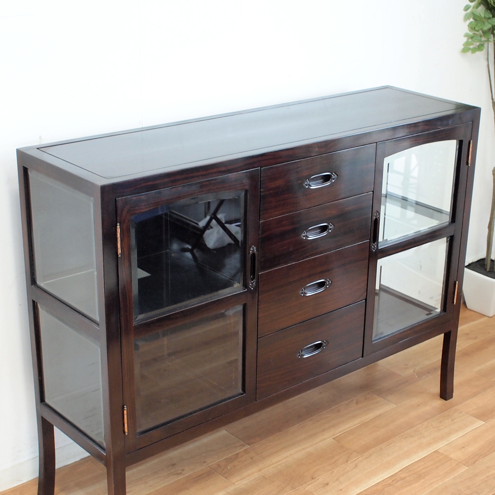  ebony display shelf sideboard cabinet karaki . tree natural wood 