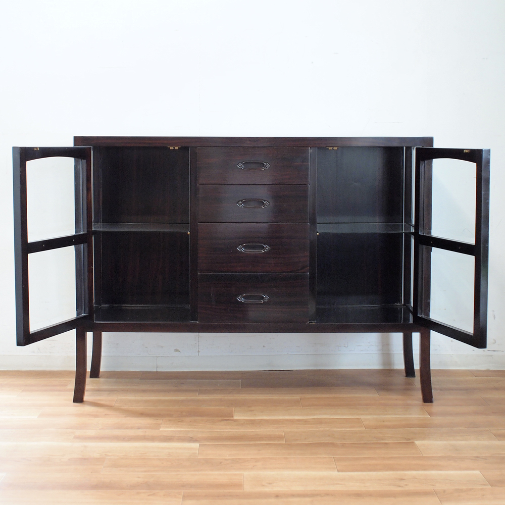  ebony display shelf sideboard cabinet karaki . tree natural wood 