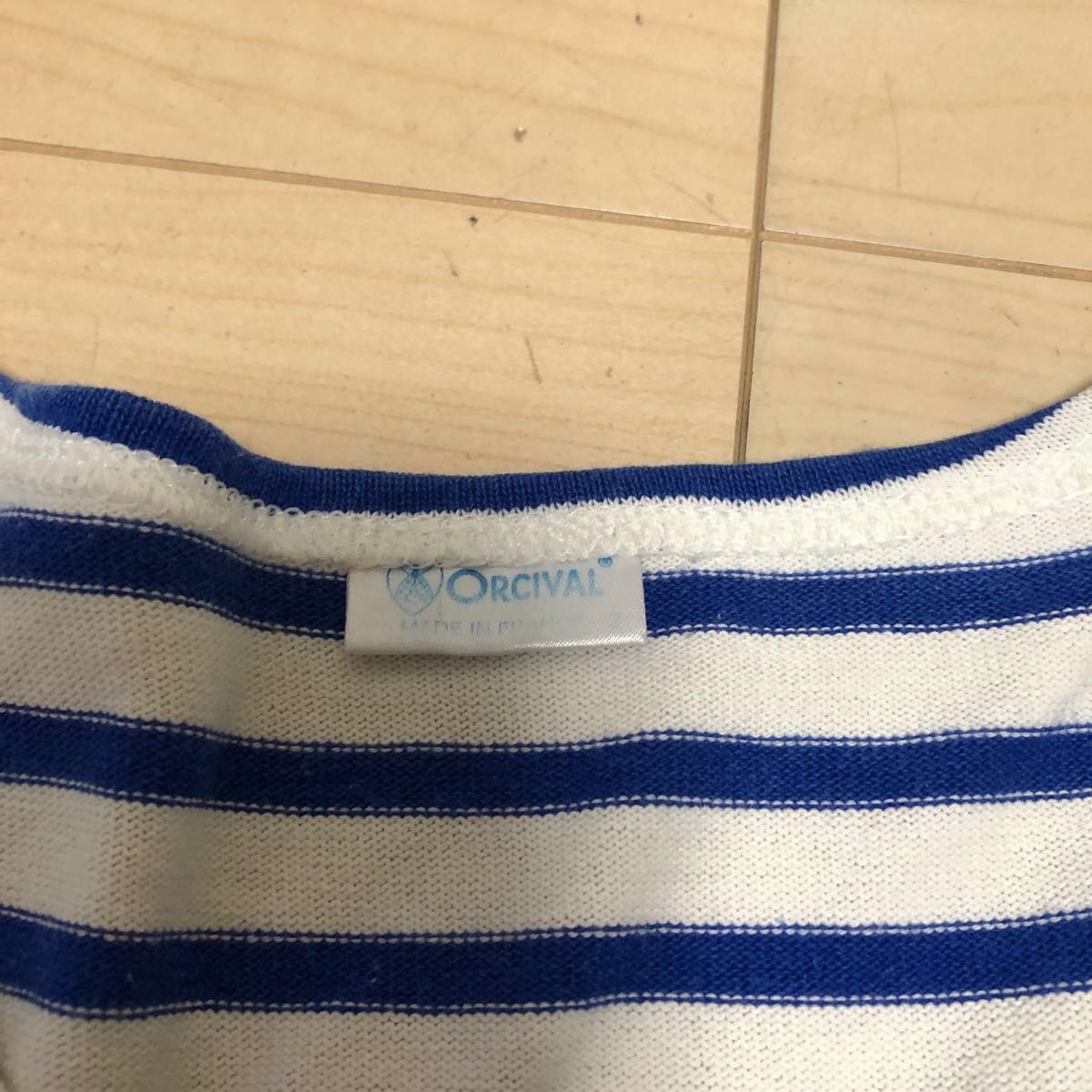 ★フランス製★ビショップ購入★オーシバル　ORCHIVAL Tシャツ　半袖　レディース　M ボーダーTシャツ　青白