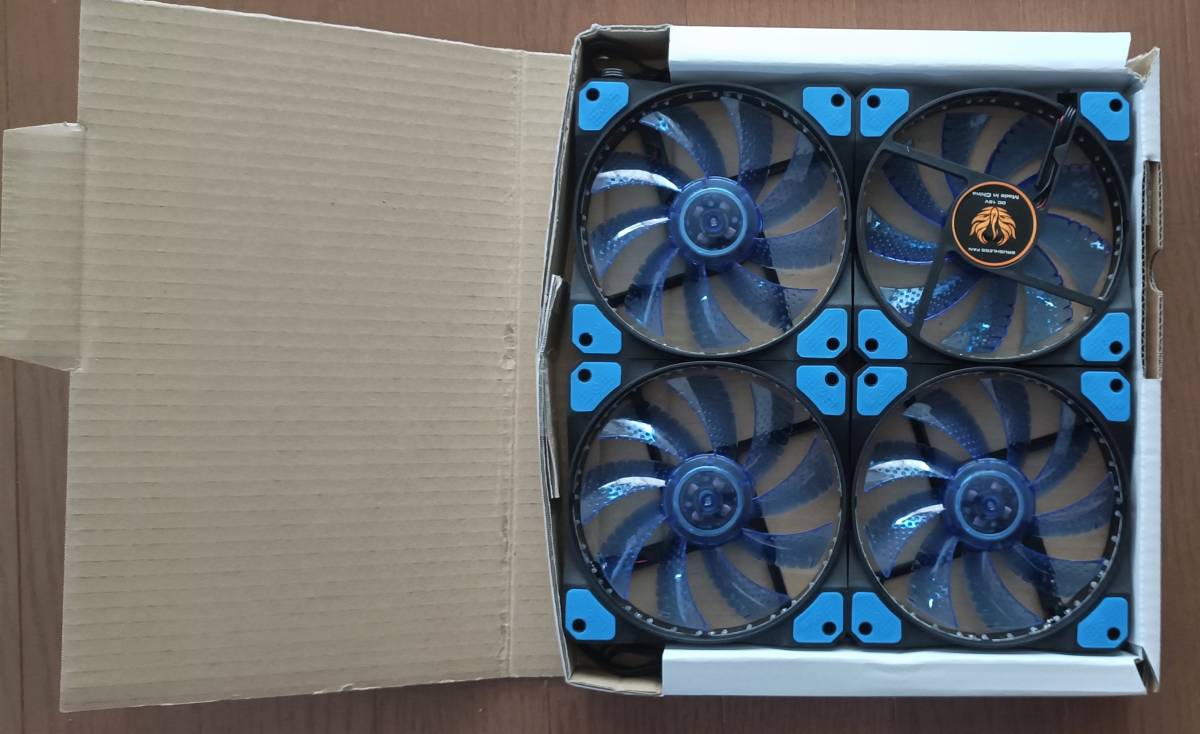  синий 4 шт кейс вентилятор тихий звук LED охлаждающий PC 12V FAN 12cm