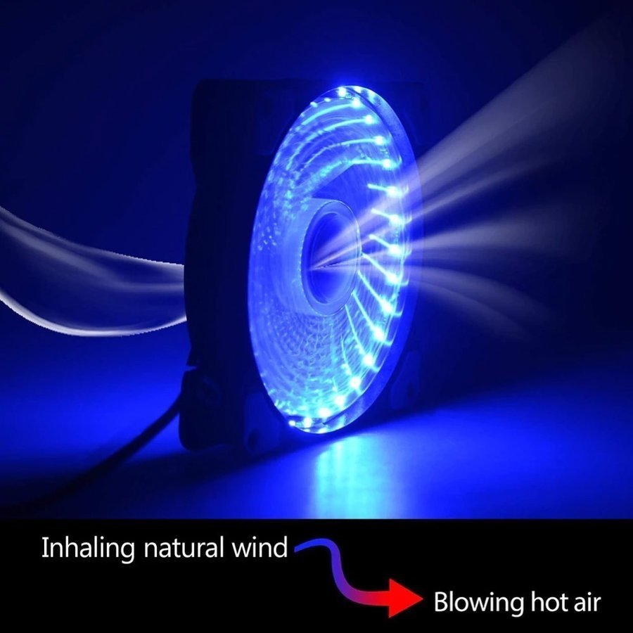  синий 4 шт кейс вентилятор тихий звук LED охлаждающий PC 12V FAN 12cm