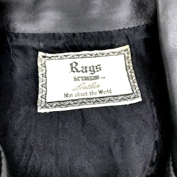 Rags McGREGOR レザージャケット ダブル ライダースジャケット バイカーズ ロック メンズ Sサイズ ブラック系 ラグス アウター A1883◆_画像3