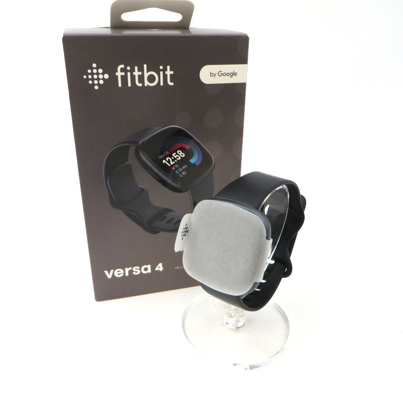 Fitbit スマートウォッチ L/Sサイズ Versa4 FB523BKBKFRCJK 美品 腕時計 健康 ヘルスケア 防水 GPS Bluetooth ランニング W8391☆