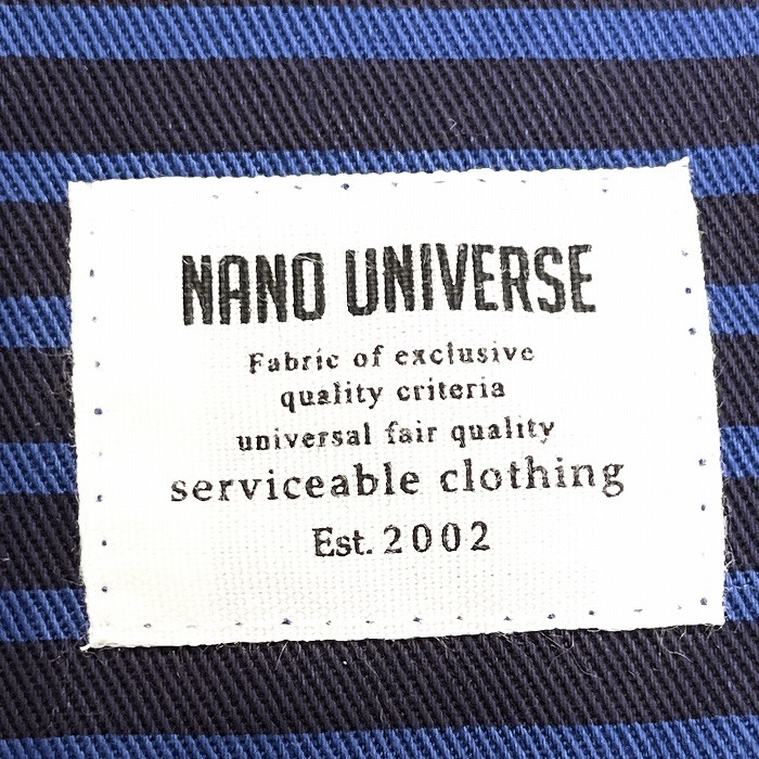 ナノユニバース nano・universe テーパードショーツ ショートパンツ ハーフパンツ ボーダー ウエストに花柄裏地 綿100% S ネイビー メンズ_画像3