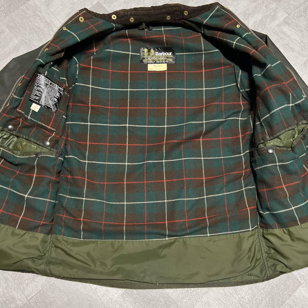 美品/C42/Vintage Barbour NORTHUMBRIA/ビンテージ バブアー ノーザンブリア/2クレスト_画像9