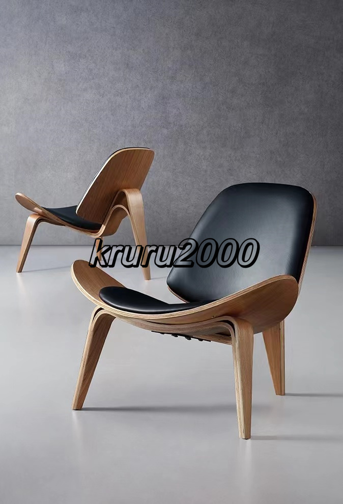 売れ筋介護用品も！ 北欧モダン椅子 リプロダクト 木製 椅子 新品気 レジャーチェア P267 肉厚座面クッション 木製フレーム