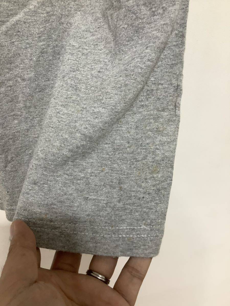 ゆ1108 USA製 adidas アディダス トレフォイル 半袖Tシャツ ロゴTシャツ L グレー オールド レディース 古着_画像4