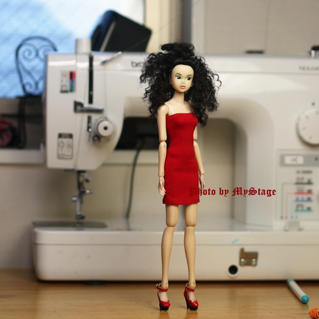 кукла одежда msdr-23-129 tube top платье ( красный )momoko Jenny 