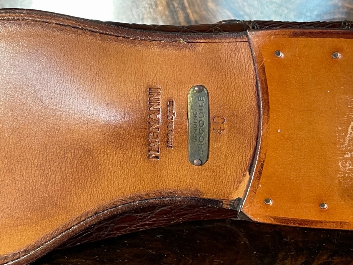 Magnanni (マグナーニ）ダブルモンクストラップ・真正クロコダイル靴（新品未使用）１２万から８５０００円に値下げ！_画像4