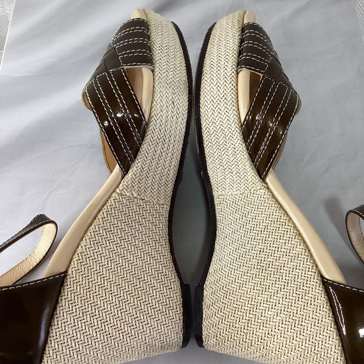 Cole Haan ナイキエアコラボ コールハーン ウエッジサンダルエナメル