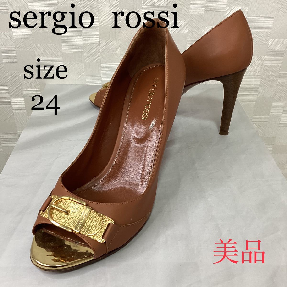 大切な 美品 sergio rossi セルジオロッシ イタリア製 レザーパンプス