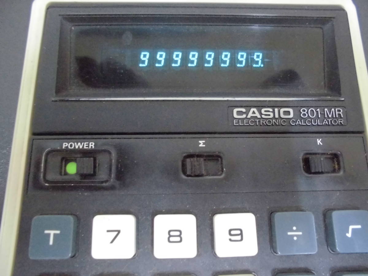 ★昭和レトロ★1975年頃購入★CASIO 「カシオ電卓 801-MR 」卓上計算機 ジャンク 電子計算機（手前棚１段保管）の画像2