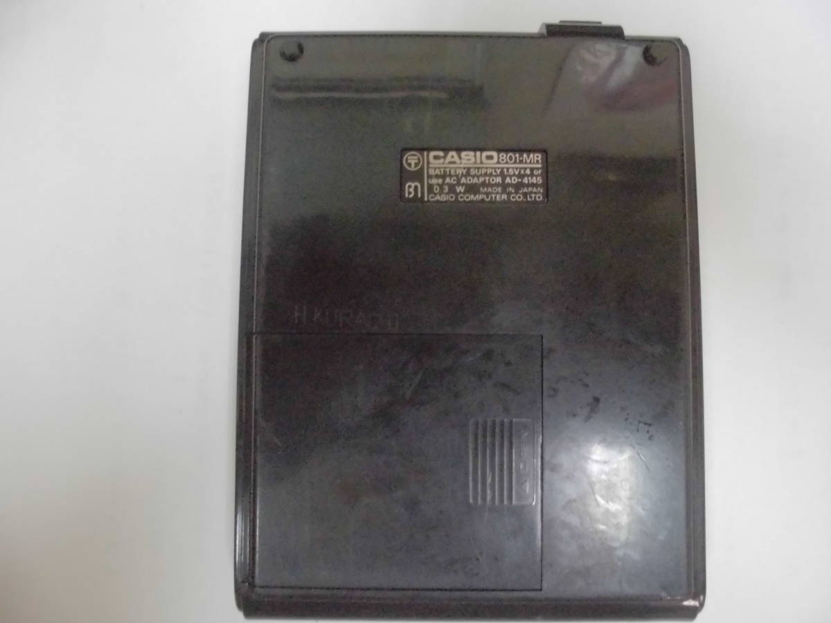★昭和レトロ★1975年頃購入★CASIO 「カシオ電卓 801-MR 」卓上計算機 ジャンク 電子計算機（手前棚１段保管）の画像5