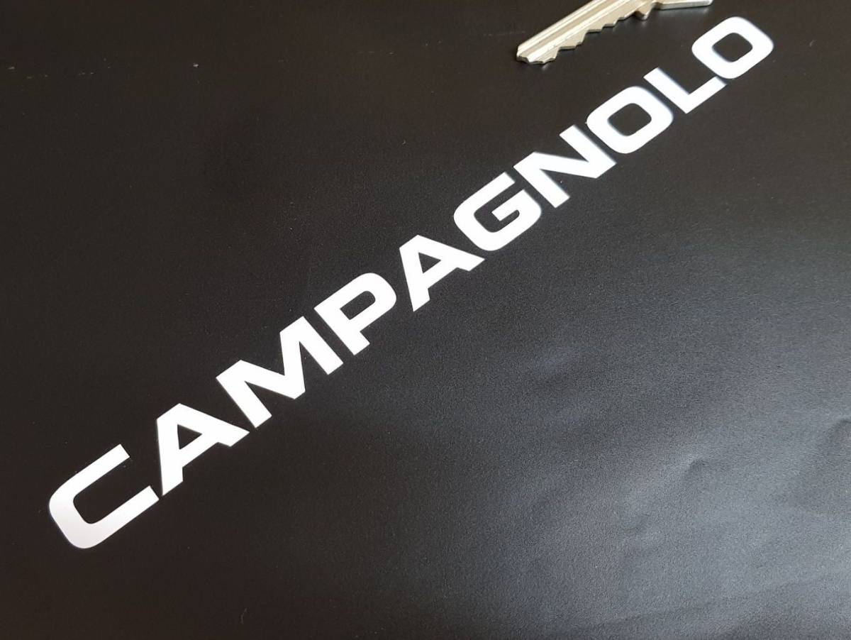 ◆送料無料◆ 海外 カンパニョーロ Campagnolo Cut white 200mm 2枚セット カッティング ステッカー_画像1