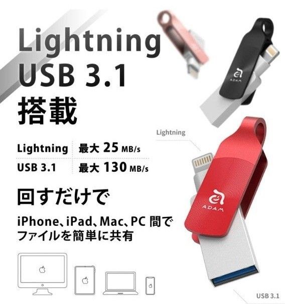 アダムエレメンツ USBメモリ 64GB ADAM iklips DUO+