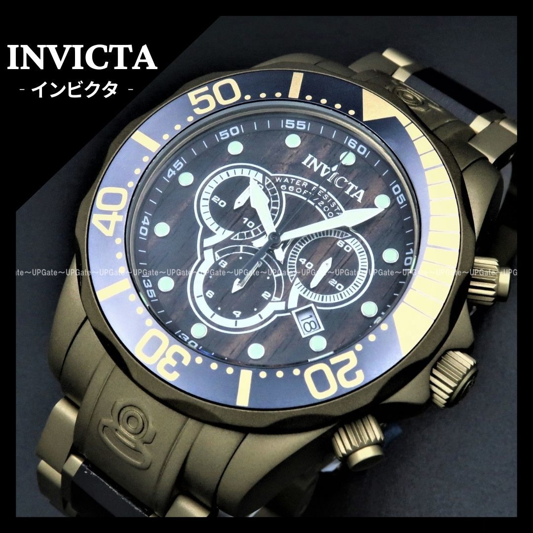 ウッド文字盤★武骨なカーキ INVICTA Pro Diver 38676　インビクタ　プロダイバー_画像1