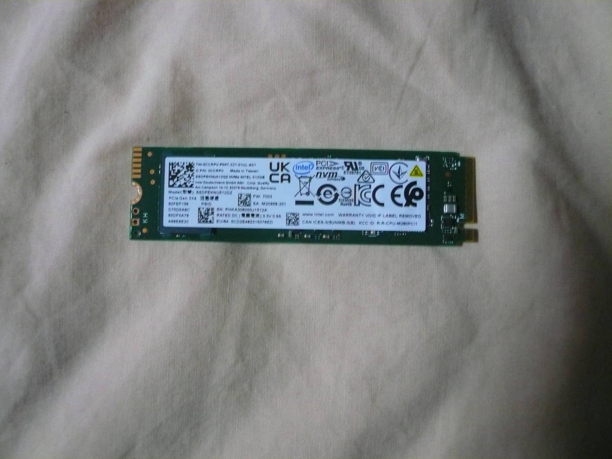 ●○(美品）ソリッドステートドライブ - SSD Intel SSD 670p Series (512GB, M.2 80mm PCIe 3.0 x4, 3D4, QLC)○●_画像4