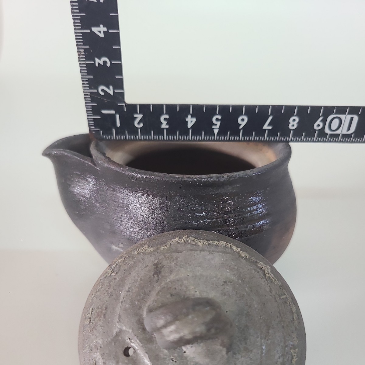 to41). bin unused Ono wide person inspection : small teapot Bizen . Yakishime 