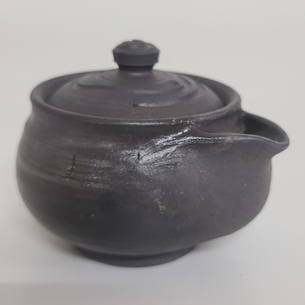 sa34). bin unused Ono wide person inspection : small teapot Bizen . Yakishime . tea utensils . tea utensils small teapot 