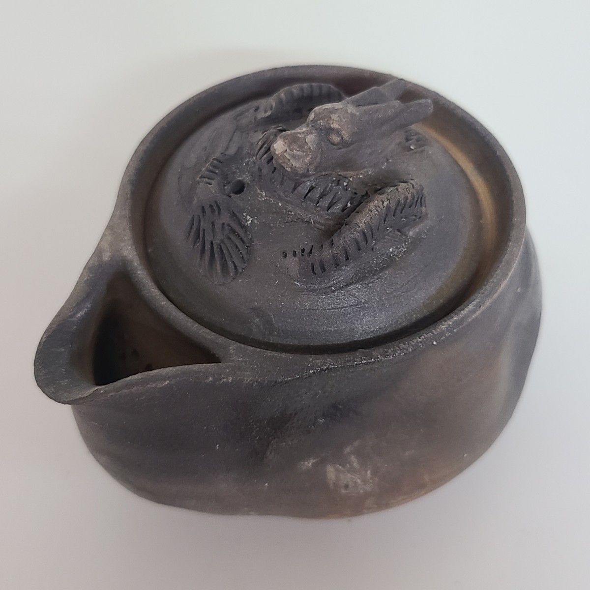 sa97). bin unused Ono wide person inspection : small teapot Bizen . Yakishime . tea utensils . tea utensils small teapot 