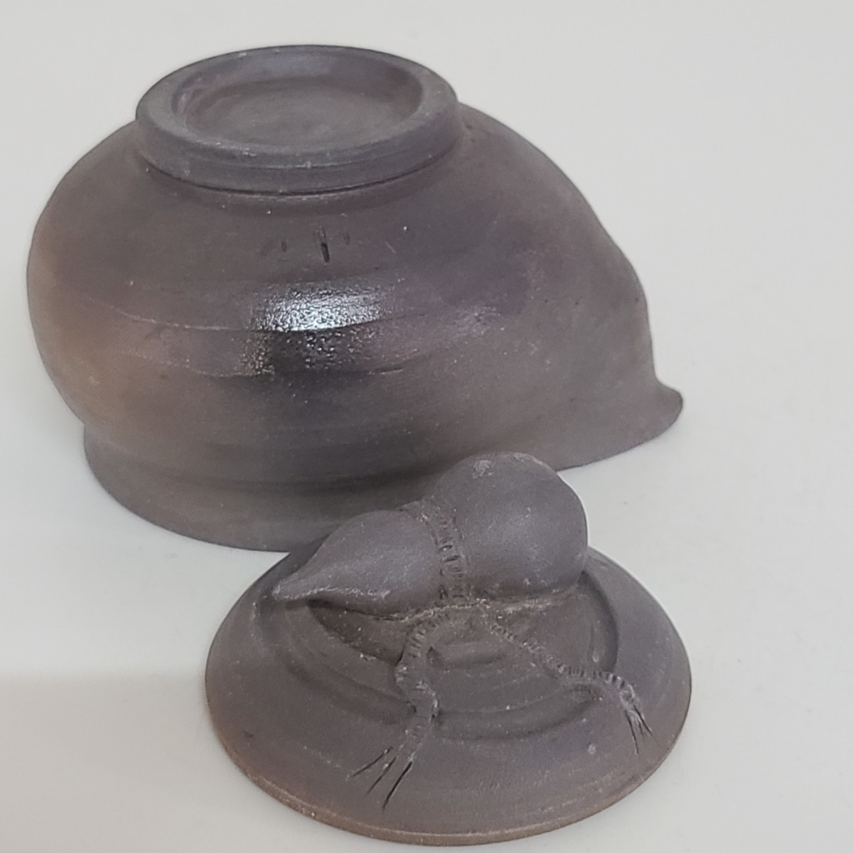 ta75). bin unused Ono wide person inspection : small teapot Bizen . Yakishime . tea utensils . tea utensils small teapot Hagi .