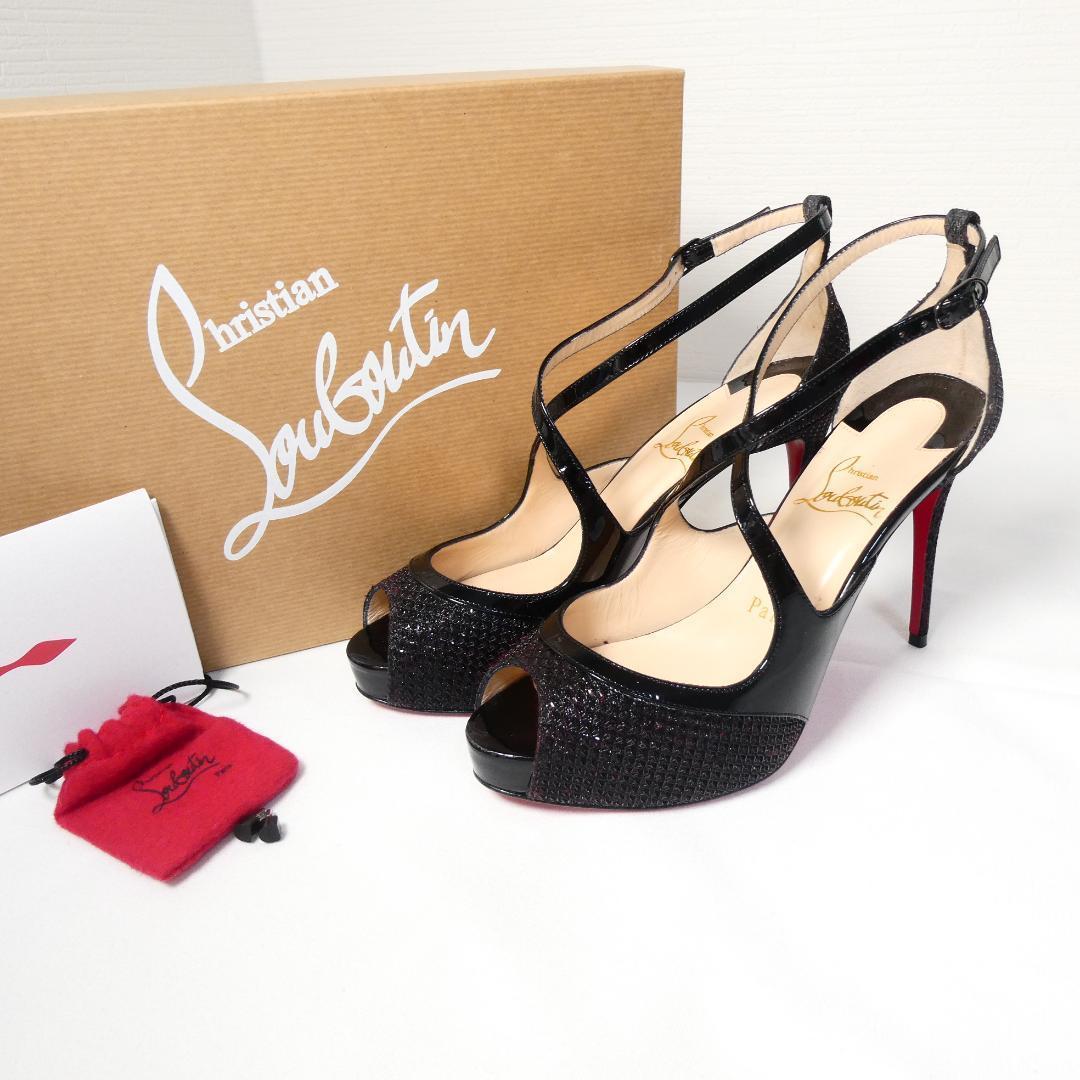 極美品 Christian Louboutin エナメル ハイヒール パンプス-