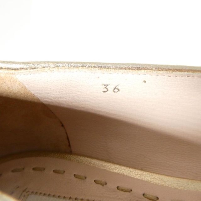  unused MIUMIU MiuMiu size 36 approximately 23. Gold color Flat pumps ballet shoes g Ritter biju- rhinestone ....