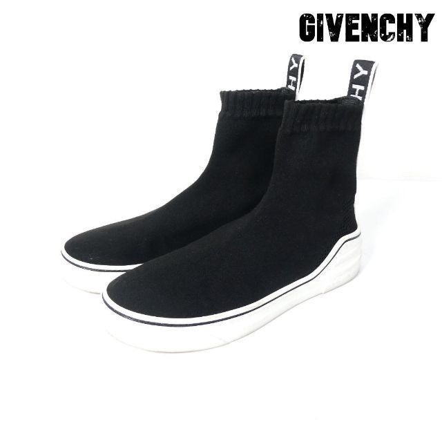 本物 ロゴ ジバンシィ GIVENCHY 美品 ハイカット A2162 ブラック 黒 約23㎝ 36 ソックススニーカー ニット 女性用 本物 ロゴ ジバンシィ GIVENCHY 美品 ハイカット A2162 ブラック 黒 約23㎝ 36 ソックススニーカー ニット 女性用