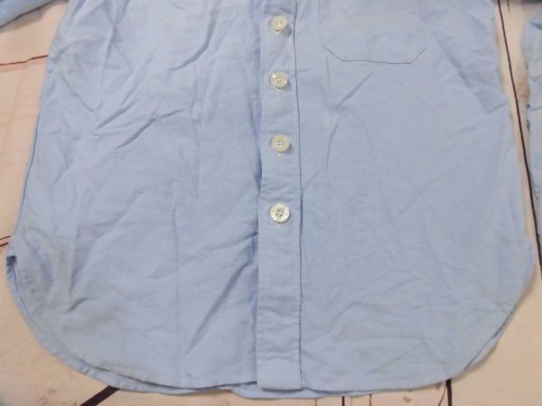 ie-711 ■FAT　TITCH　■　メンズ　シャツ　　長袖　ブルー　サイズM位　ブルーの大きなボタンのシャツ　訳あり_画像8