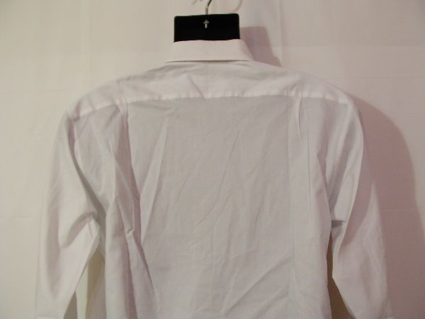 ssy2077 Celt メンズ 長袖 ワイシャツ ホワイト ■ シンプル ■ 織柄 無地 ビジネス 綿混素材 39-82サイズ_画像7