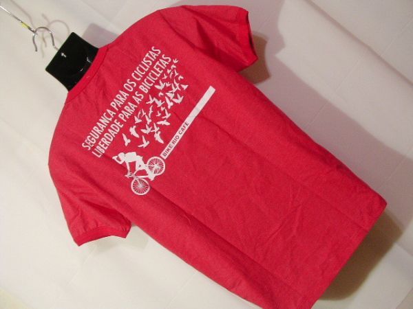 ssy2113 BIKE RIO CAFE 半袖 リングTシャツ レッド ■ 前後プリント ■ カジュアルTシャツ Sサイズ_画像10