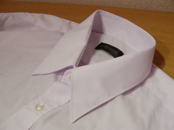 ssy2531 ROBINSON メンズ 長袖 ワイシャツ ホワイト ■ 無地 ■ 胸ポケット 綿ポリエステル素材 シンプル ビジネス_画像2