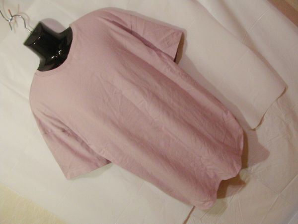 ssy2585 GU ジーユー メンズ 半袖 カットソー Tシャツ 薄いパープル ■ 無地 ■ ゆったり 綿100％ カジュアル XLサイズ_画像1