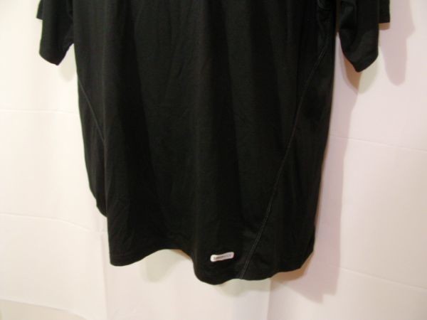 ssy368 Reebok リーボック メンズ 半袖 Tシャツ ブラック ■ フロントプリント ■ スポーツ ホッケー SPEEDWICK 薄手 Lサイズ_画像5