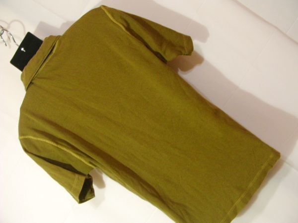 ssy864 TARRAGON メンズ 半袖 Tシャツ カットソー カーキ ■ ハーフジップ ■ 無地 ストレッチ素材 カジュアルトップス Freeサイズ_画像10